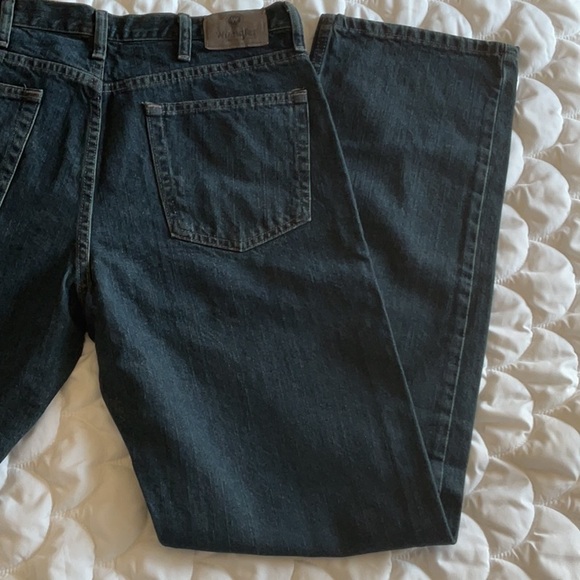NWT Men’s 5 Star Wrangler Dark Wash Denim Straight Leg Fits Size 34 x34 - Picture 12 of 14